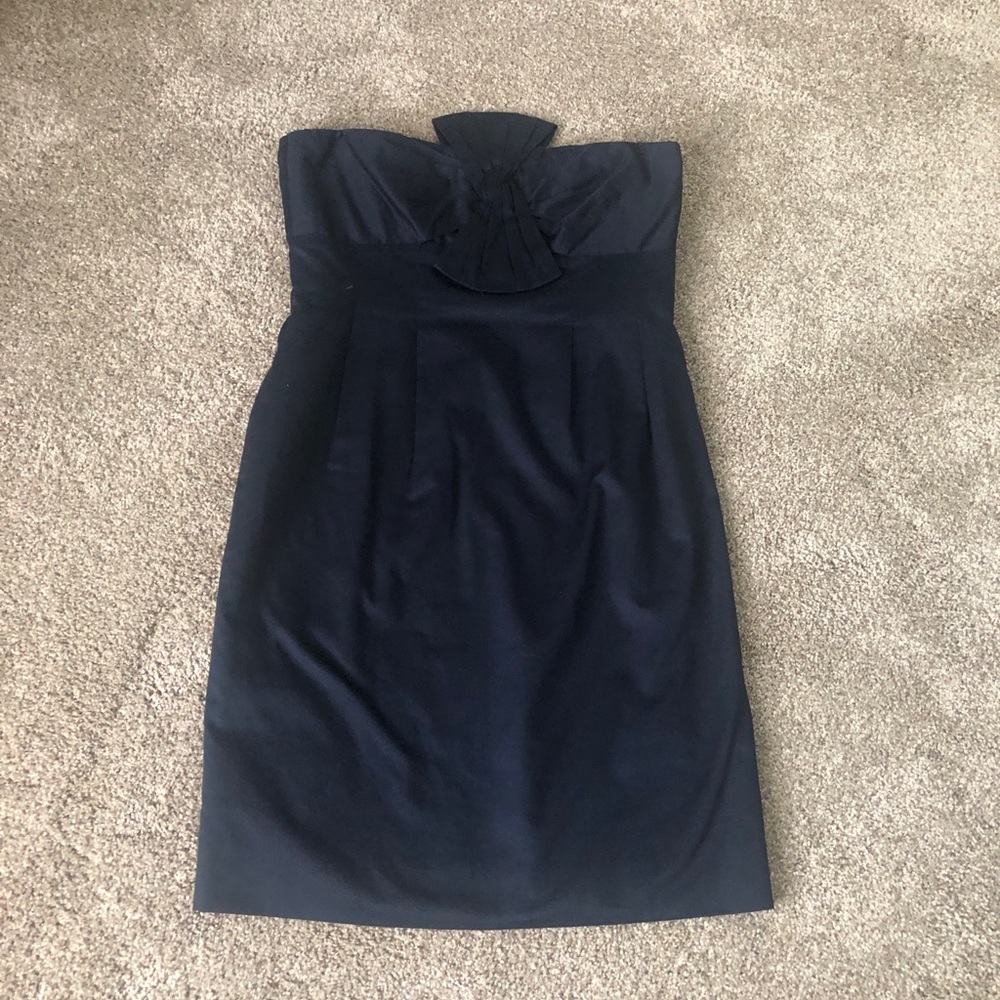 J. Crew Factory Navy Bow Strapless dress